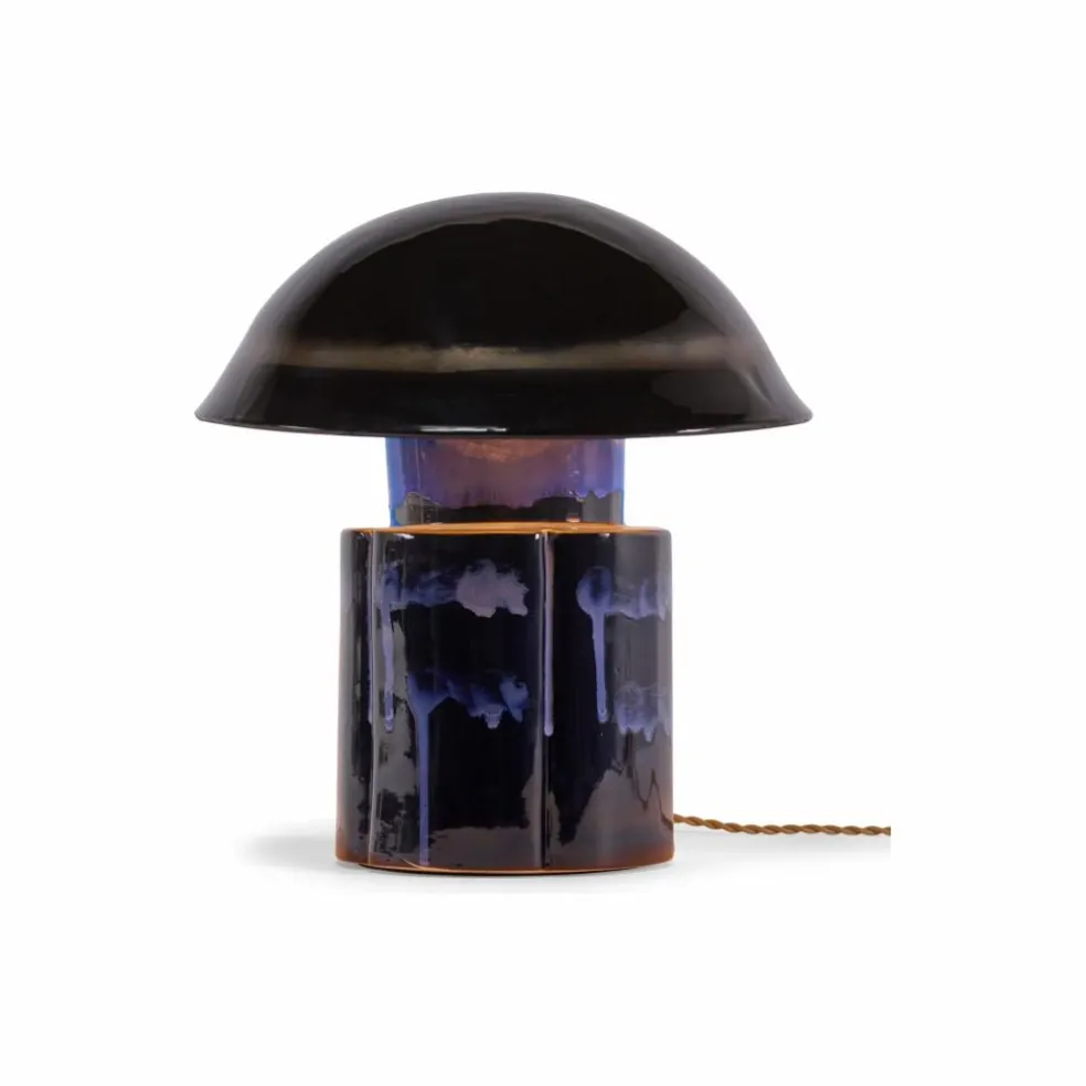 Lampe à poser en grès John, Anita Le Grelle | Bleu marine