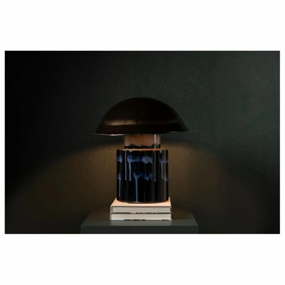 Lampe à poser en grès John, Anita Le Grelle | Bleu marine