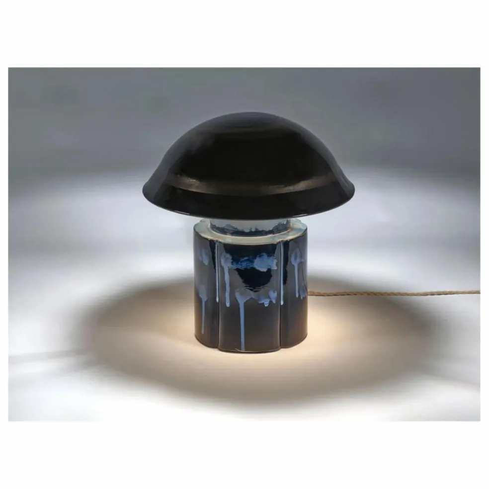 Lampe à poser en grès John, Anita Le Grelle | Bleu marine
