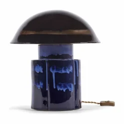 Lampe à poser en grès John, Anita Le Grelle | Bleu marine