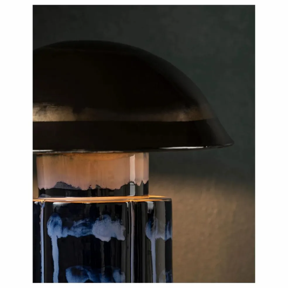 Lampe à poser en grès John, Anita Le Grelle | Bleu marine