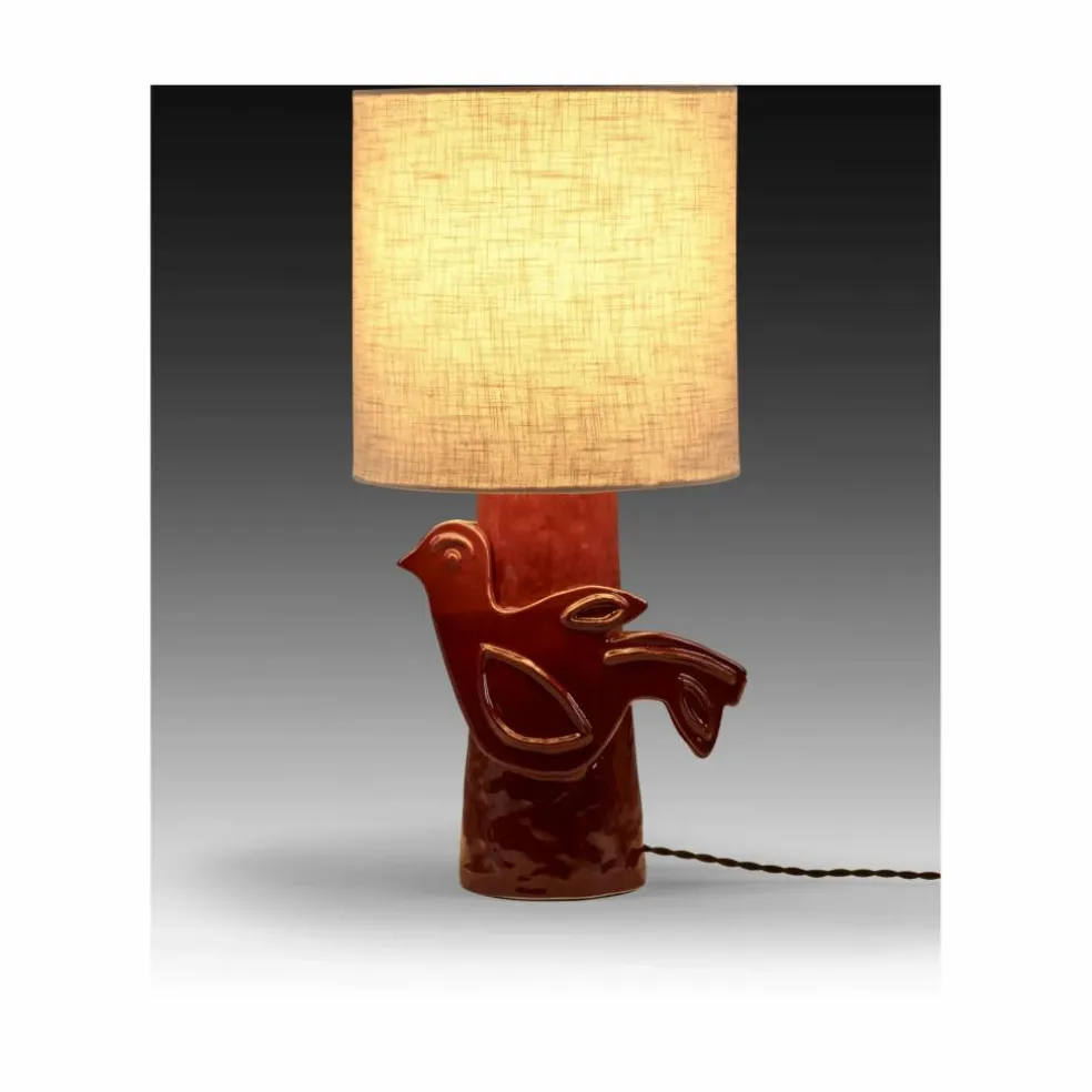 Lampe à poser en grès Paloma, Marie Michielssen | Rouge