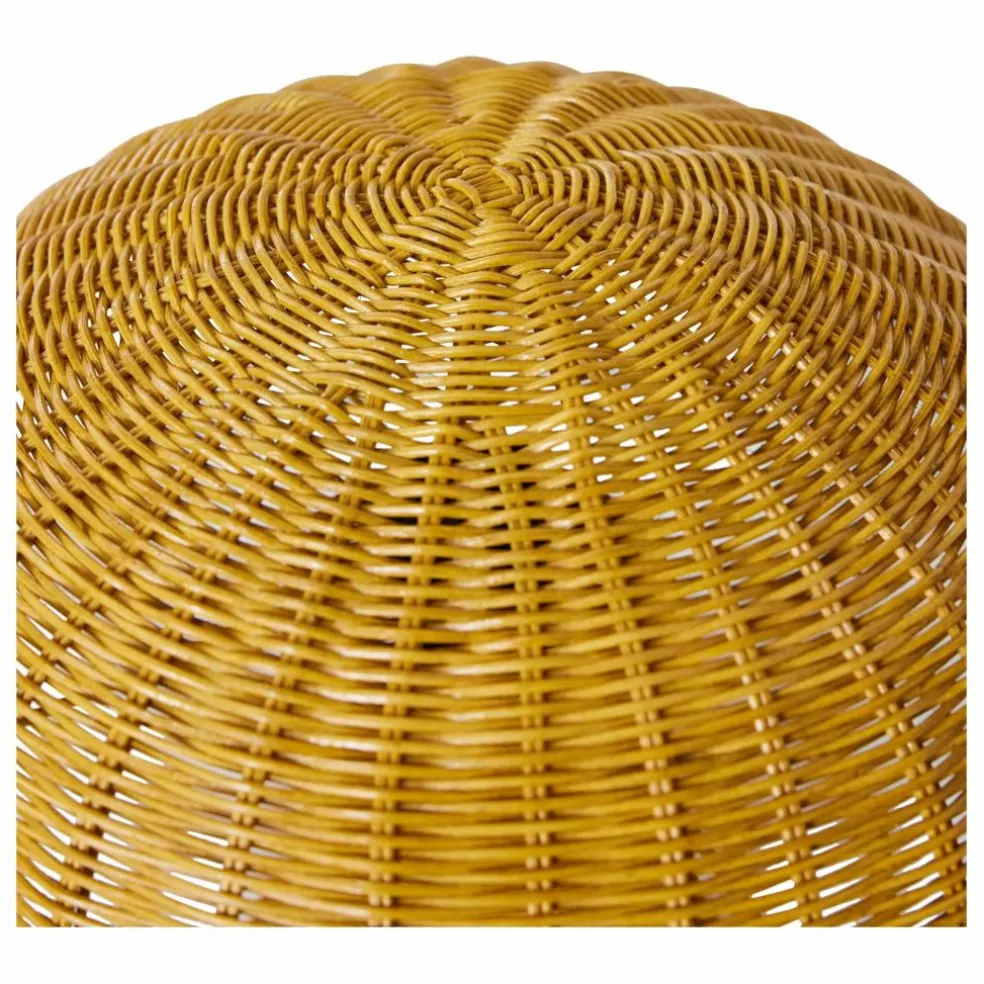 Lampe à poser en osier | Jaune moutarde