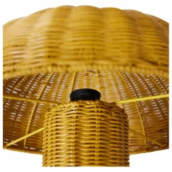 Lampe à poser en osier | Jaune moutarde
