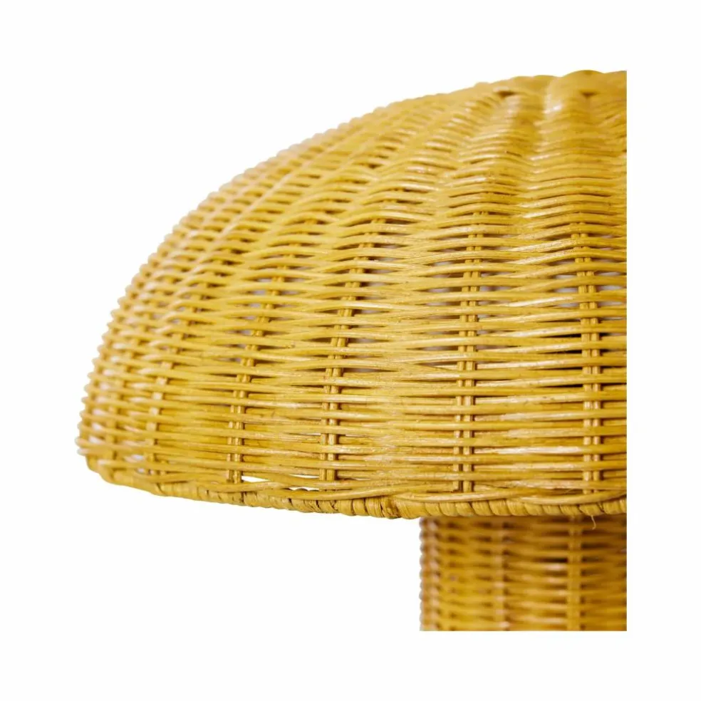 Lampe à poser en osier | Jaune moutarde