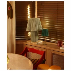 Lampe à poser en soie Myra | Sauge