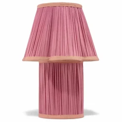 Lampe à poser en soie Myra | Rose fuschia