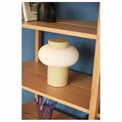 Lampe à poser en verre et métal | Jaune pâle