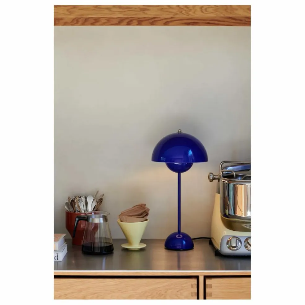 Lampe à poser Flowerpot VP3, Verner Panton, 1969 | Bleu