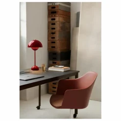 Lampe à poser Flowerpot VP3, Verner Panton, 1969 | Rouge vermillon