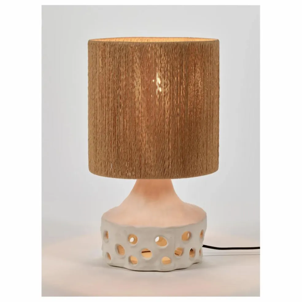 Lampe à poser Oya en céramique | Brun