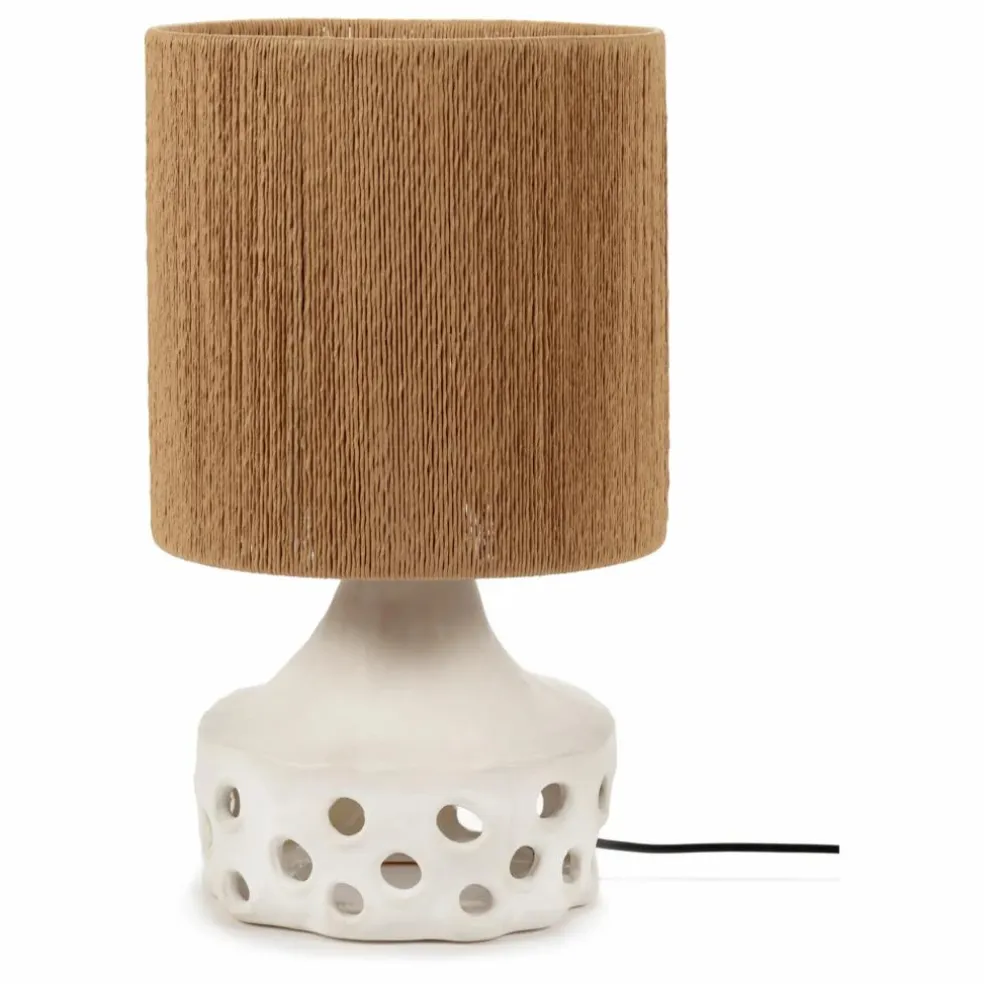 Lampe à poser Oya en céramique | Brun