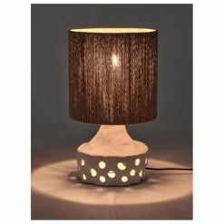 Lampe à poser Oya en céramique | Brun