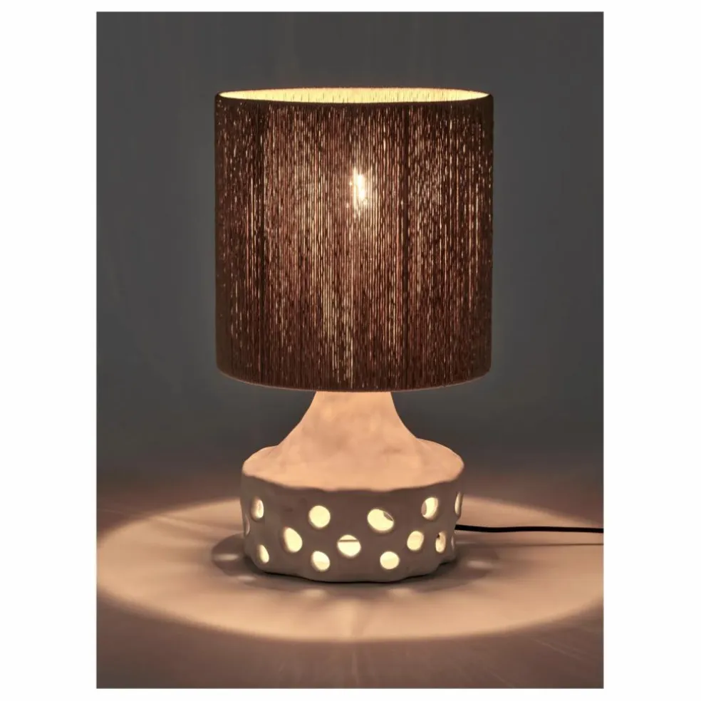 Lampe à poser Oya en céramique | Brun