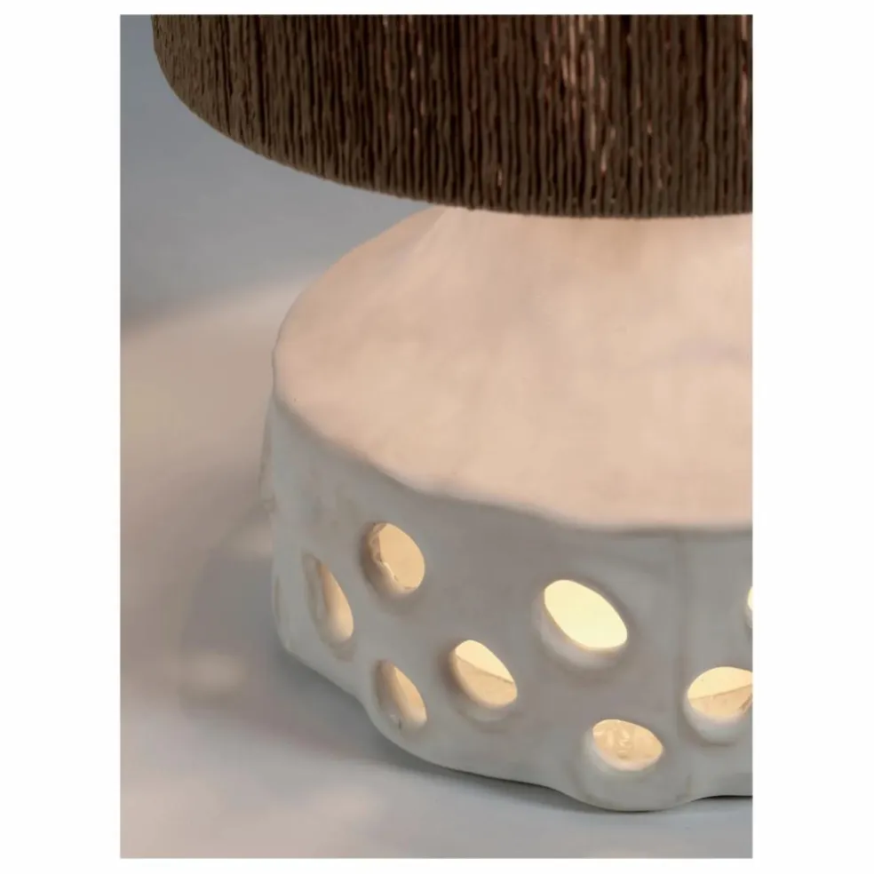 Lampe à poser Oya en céramique | Brun