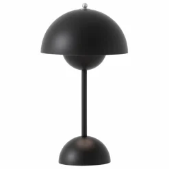 Lampe à poser portative Flowerpot VP9, Verner Panton | Noir mat