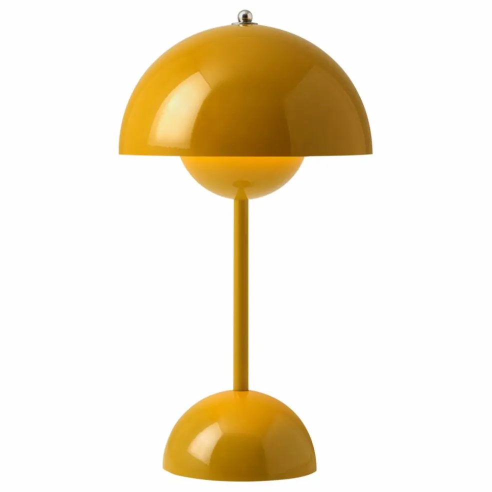 Lampe à poser portative Flowerpot VP9, Verner Panton | Jaune moutarde