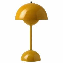 Lampe à poser portative Flowerpot VP9, Verner Panton | Jaune moutarde