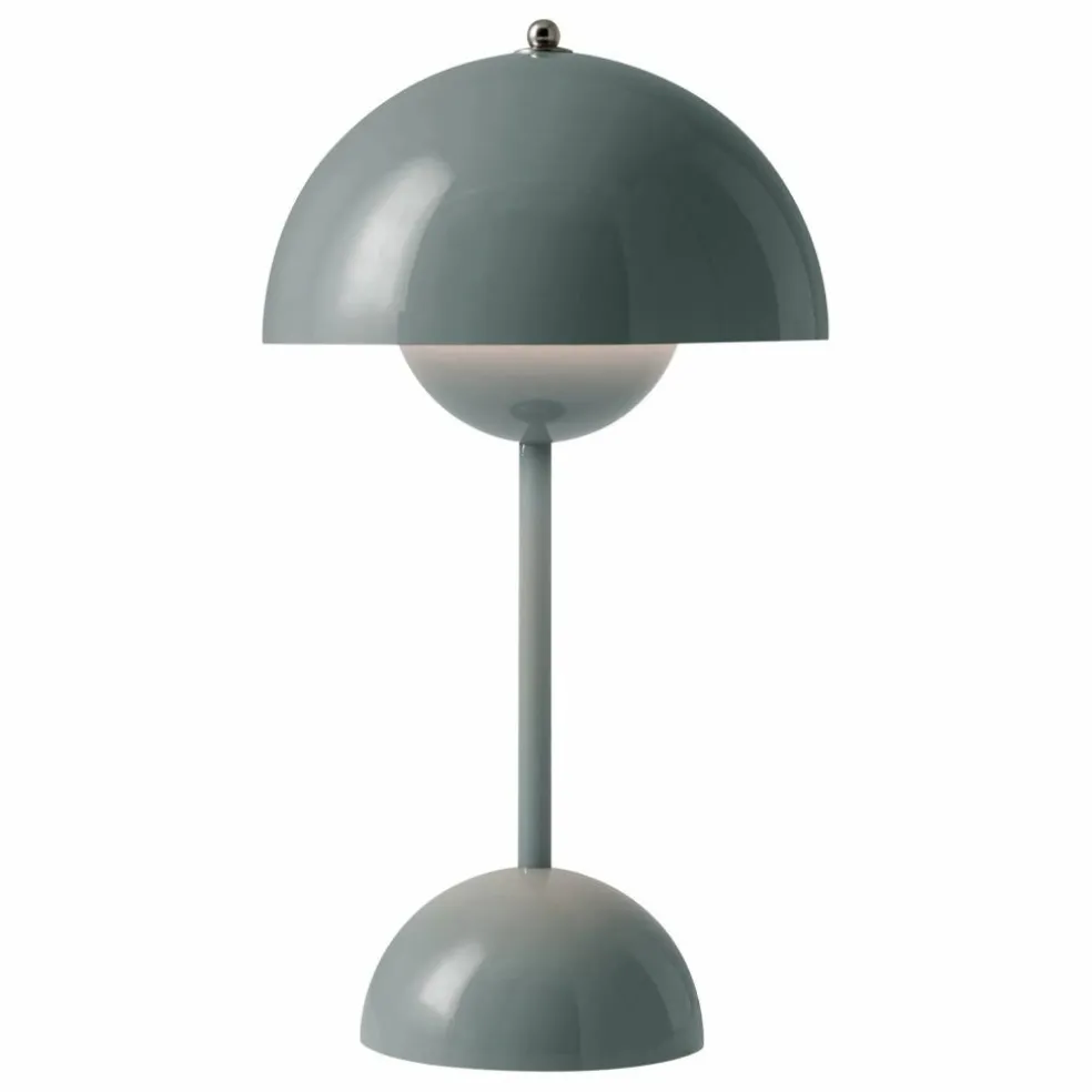 Lampe à poser portative Flowerpot VP9, Verner Panton | Bleu gris