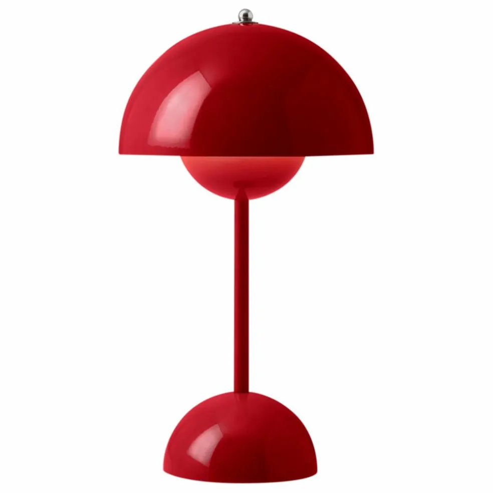 Lampe à poser portative Flowerpot VP9, Verner Panton | Rouge vermillon