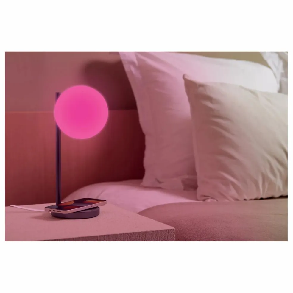 Lampe de bureau LED et support de chargement Bubble | Gris métal