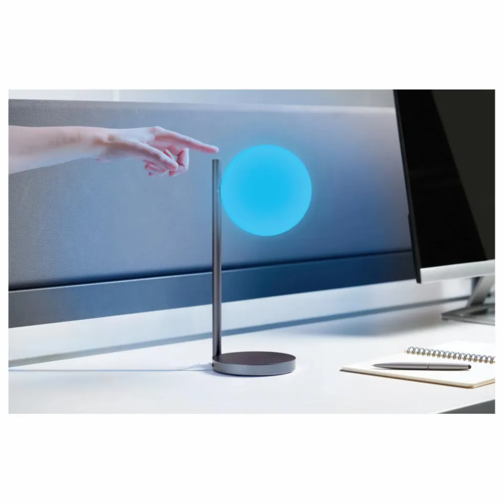 Lampe de bureau LED et support de chargement Bubble | Gris métal