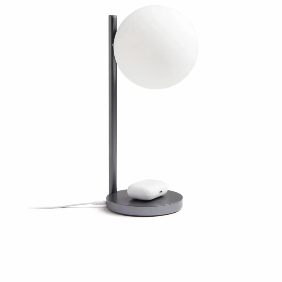 Lampe de bureau LED et support de chargement Bubble | Gris métal