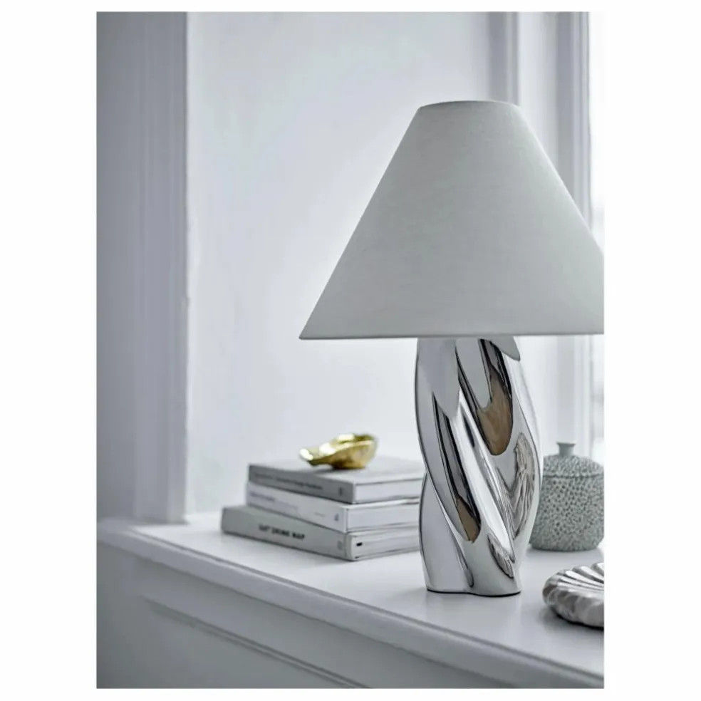Lampe de table Silva en grès | Argenté