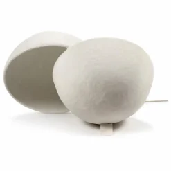 Lampe Earth ronde en papier maché | Blanc