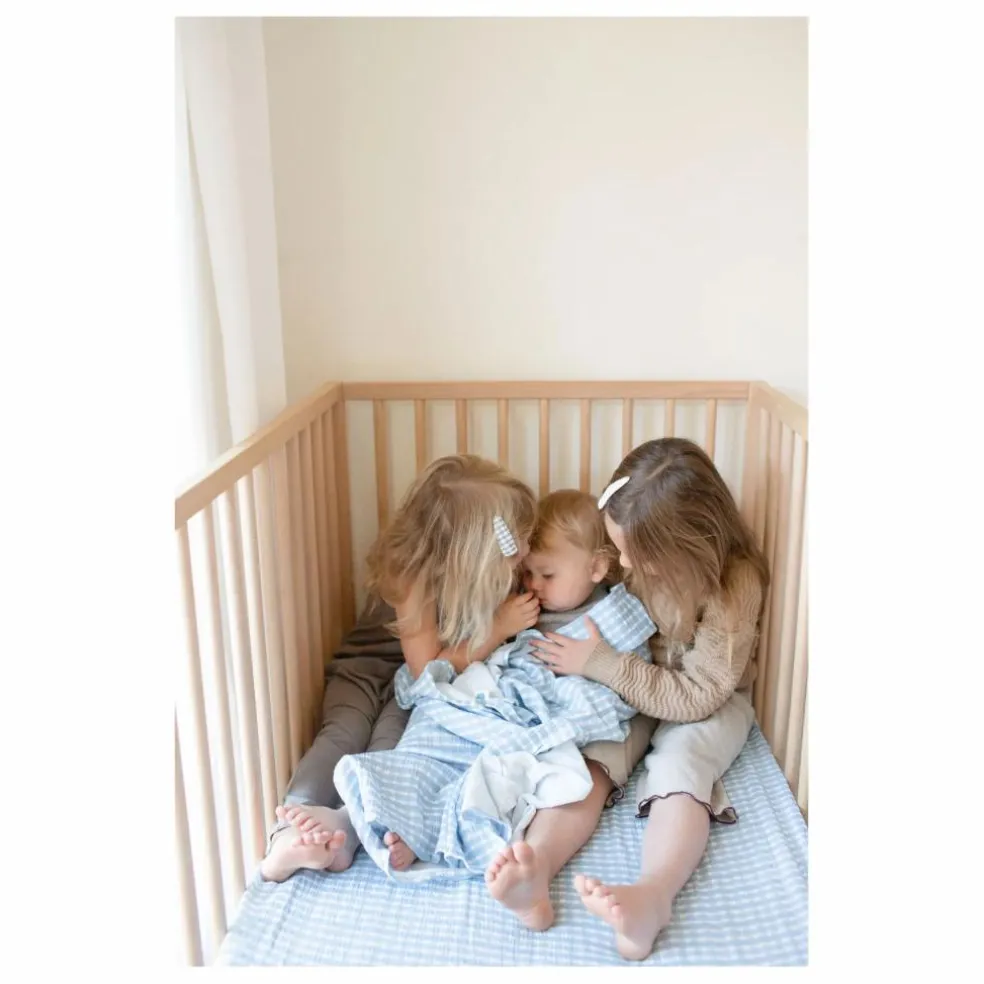 Lange d'emmaillotage Cottage en coton bio | Bleu