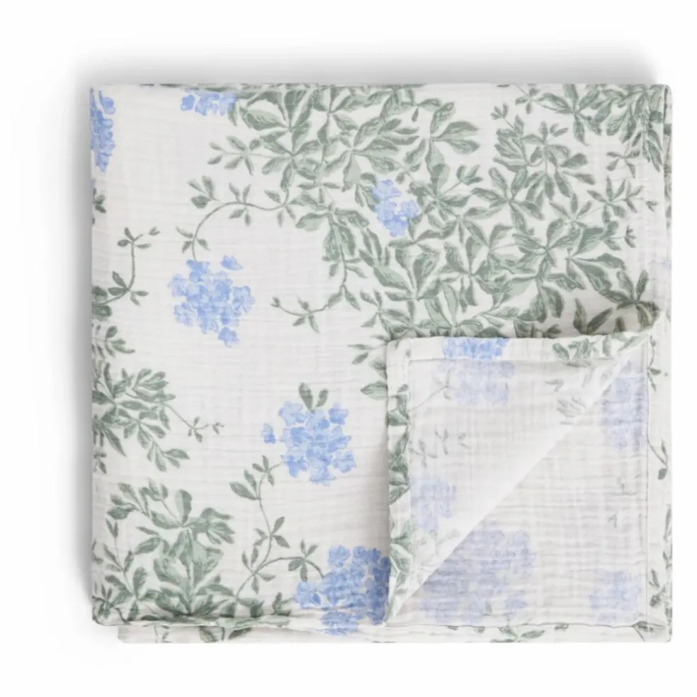 Lange d'emmaillotage Plumbago en coton bio | Bleu