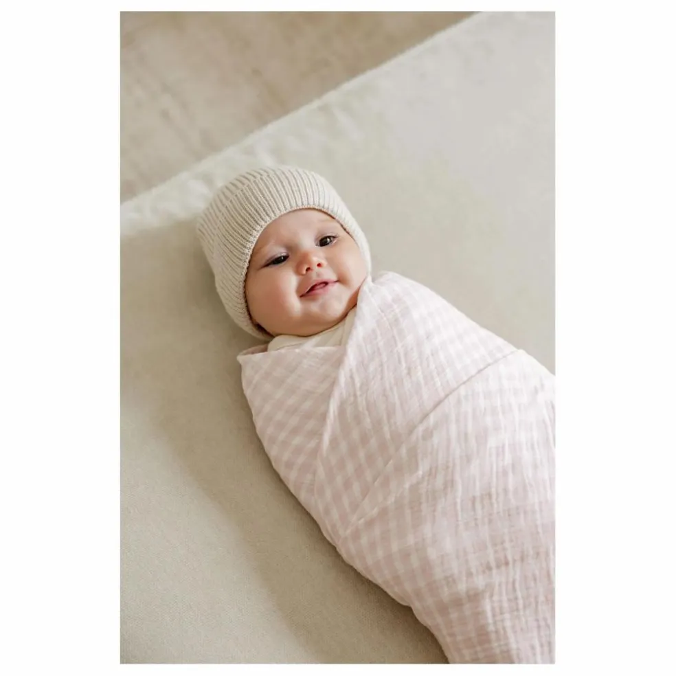 Lange d'emmaillotage Rosewater en coton bio | Rose pâle