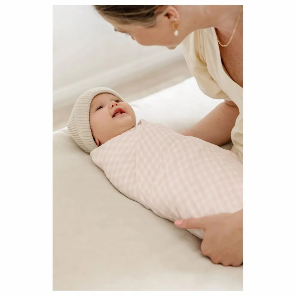 Lange d'emmaillotage Rosewater en coton bio | Rose pâle