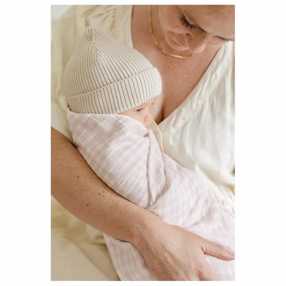 Lange d'emmaillotage Rosewater en coton bio | Rose pâle