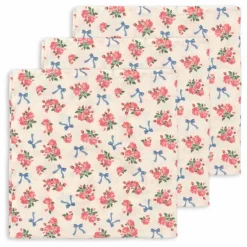 Langes en coton bio Bella Rosita - Set de 3 | Rose