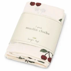 Langes en coton bio Cherry - Set de 3 | Rouge cerise