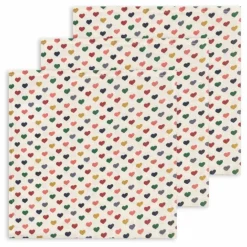Langes en coton bio Cœur - Set de 3