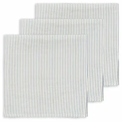 Langes en coton bio Stripes - Set de 3 | Bleu
