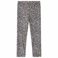 Legging Brillant Fleuri | Bleu marine