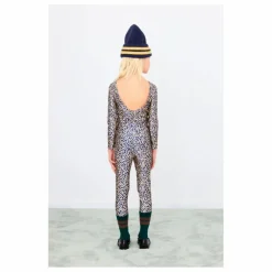 Legging Brillant Fleuri | Bleu marine