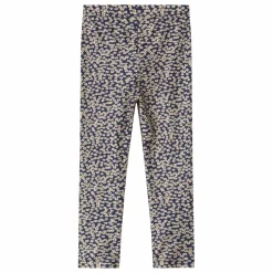Legging Brillant Fleuri | Bleu marine