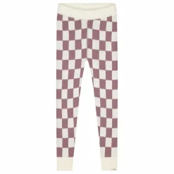 Legging Carreaux Coton Bio | Mauve