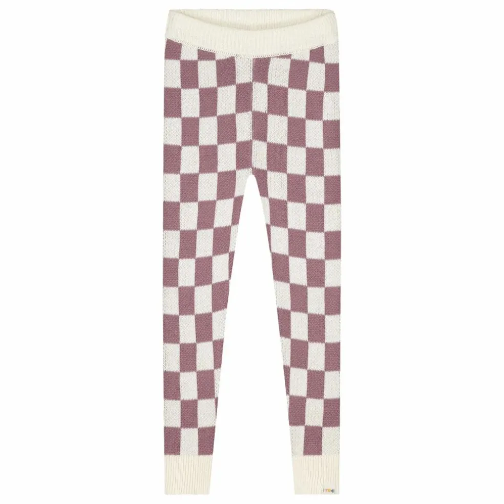 Legging Carreaux Coton Bio | Mauve