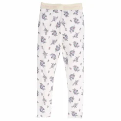 Legging Côtelé Fleuri | Beige