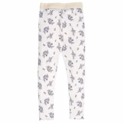 Legging Côtelé Fleuri | Beige