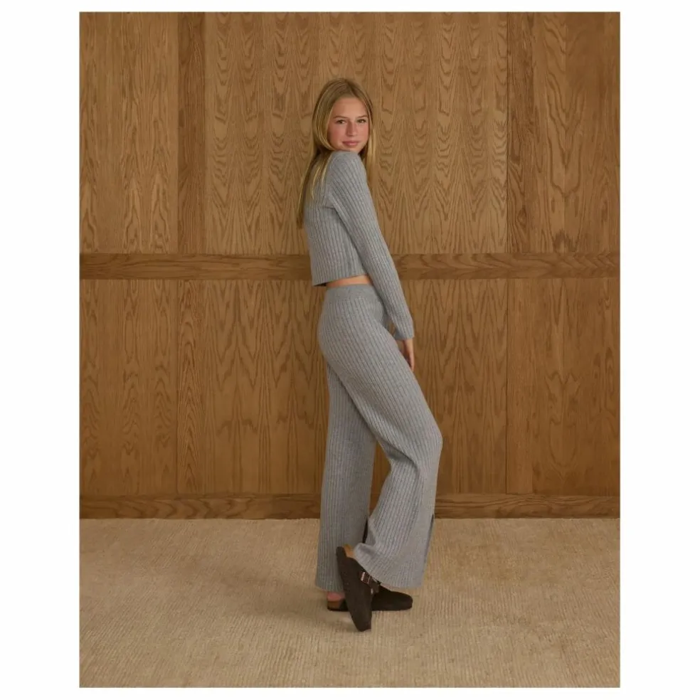 Legging Côtelé Maille | Bleu gris