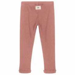 Legging Côtelé Rom-Pom Coton Bio | Rose