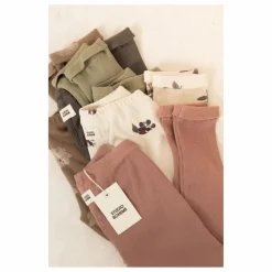 Legging Côtelé Rom-Pom Coton Bio | Rose