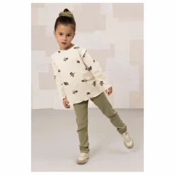 Legging Côtelé Rom-Pom Coton Bio | Vert kaki clair