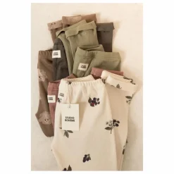 Legging Côtelé Rom-Pom Mûres Coton Bio | Ecru